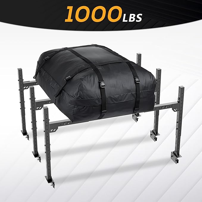 Adjustable Truck Ladder Racks Compatible with Tacoma/Silverado/Ford F-Series/Ram/Tundra/JT/Sierra/Titan/Frontier/Colorado/Canyon/Ranger/Maverick Universal 1000lbs Capacity Bed Rack Cargo Rack