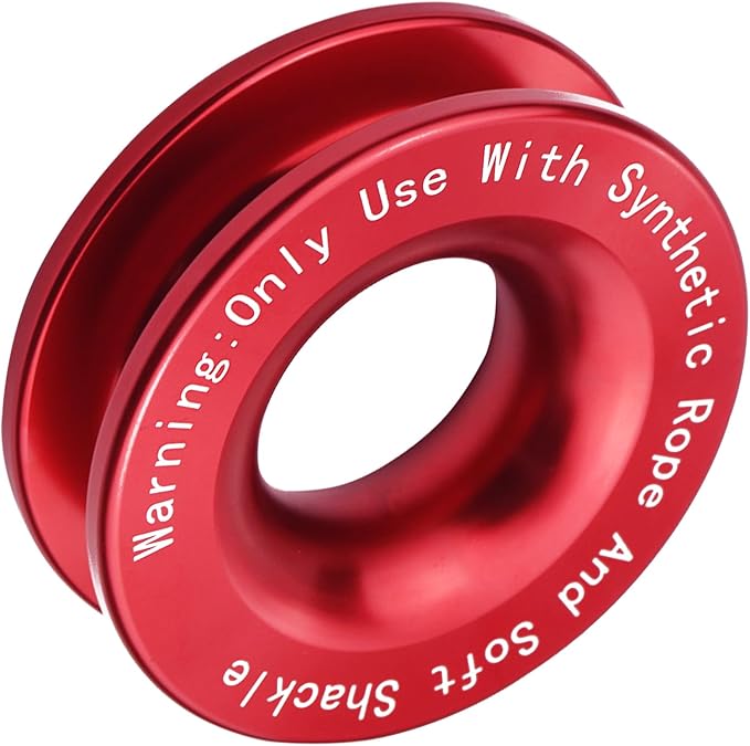 Recovery Ring 66,000 lbs for Winch Snatch Compatible for SUV UTV ATV Off-Road Vehicle and Truck Pulley Towing Ring for Synthetic Rope and Soft Shackle - Red