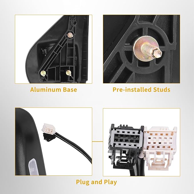 DWVO Towing Mirrors Compatible with 2007-2013 Chevy GMC Silverado Sierra 1500, 07-14 Suburban Yukon XL 1500, Side Mirrors with Power Heated Manual Folding Puddle Light, Pair Set