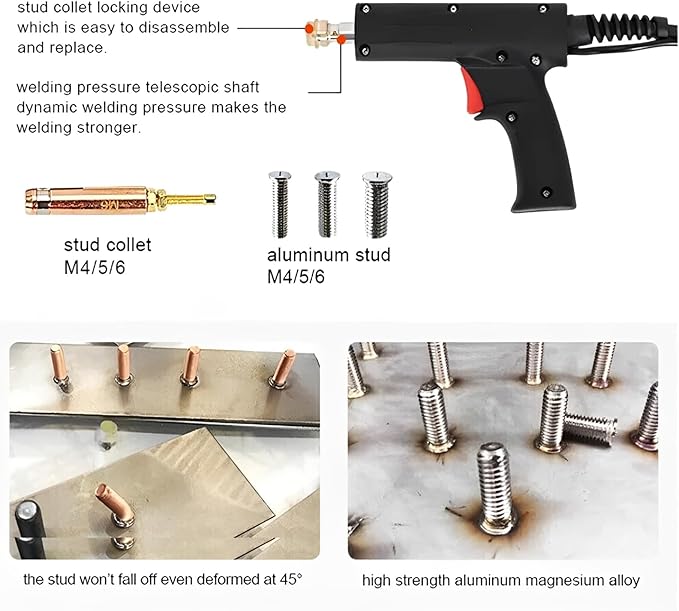 Aluminum and Steel Dent Pulling Machine Stud Welder Dent Repair Kit Spot Welder Machine for Car Truck Motorcycle with Professional Tool Cart 220V