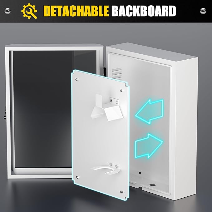 Tesla Wall Charger Cover, Outdoor EV Charger Enclosure Universal Fit for All Electric Vehicle Chargers, Large Capacity Weatherproof Wall-Mounted Charger Box (Silver-Gray)