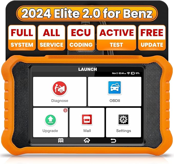 2025 LAUNCH Creader Elite V2.0 fit for Mercedes-Benz MB Sprinter Maybach Bi-Directional Scan Tool, OBD2 Scanner, Full System Diagnostic, All Reset Service, ECU Code, Auto Vin, Lifetime Free Update