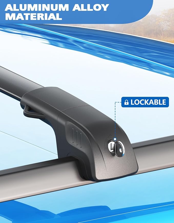 FengYu 300lb Lockable Roof Rack Cross Bars Compatible with Honda Odyssey 2011-2017 with Raised Side Rails, Heavy Duty Aluminum Roof Rails Crossbars Cargo Bars Canoe Rooftop Black Carrier Luggage