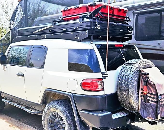 FJ Cruiser Roof Rack, 2007-2016, Aluminum, 600 lbs Capacity, LED Light Bar Compatible, Black
