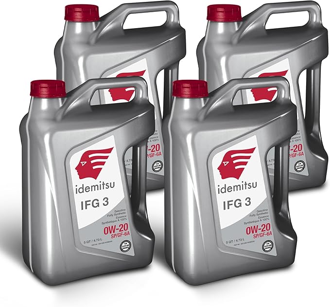 Idemitsu IFG 3 0W-20 Motor Oil Full Synthetic- 5 Quart, Case of 4 | SP/GF-6A Certified Engine Oil for TGDI & PFI Engines | Engineered for Maximum Efficiency and Protection