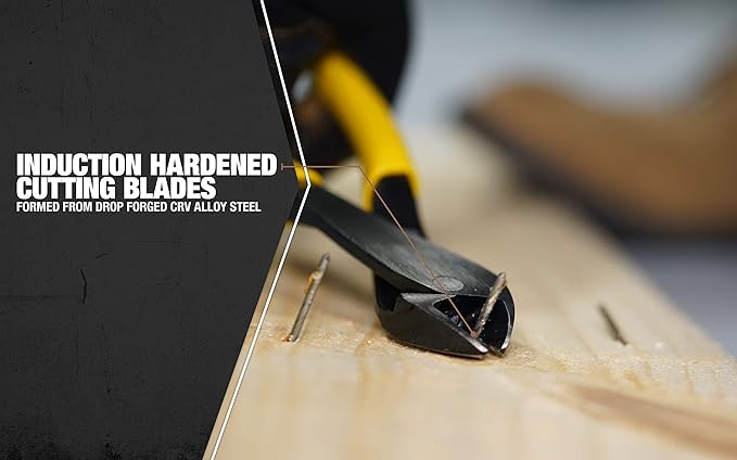 Southwire DCPA8D 8" Angled Head High-Leverage Diagonal Cutting Pliers with Dipped Handles; Yellow