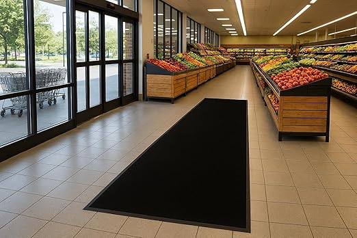 Guardian Platinum Series Indoor Wiper Floor Mat, Rubber with Nylon Carpet, 6'x14', Black (94061435)