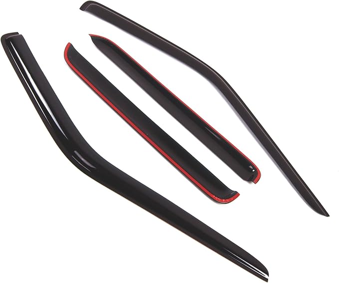 TuningPros Outside Mount Window Vent Visors Rain Guards Compatible with Nissan Pathfinder 1996-2004 | Side Window Wind Deflectors Rain Shields | Smoke Tinted, 4 Pcs Set, DGWV-349