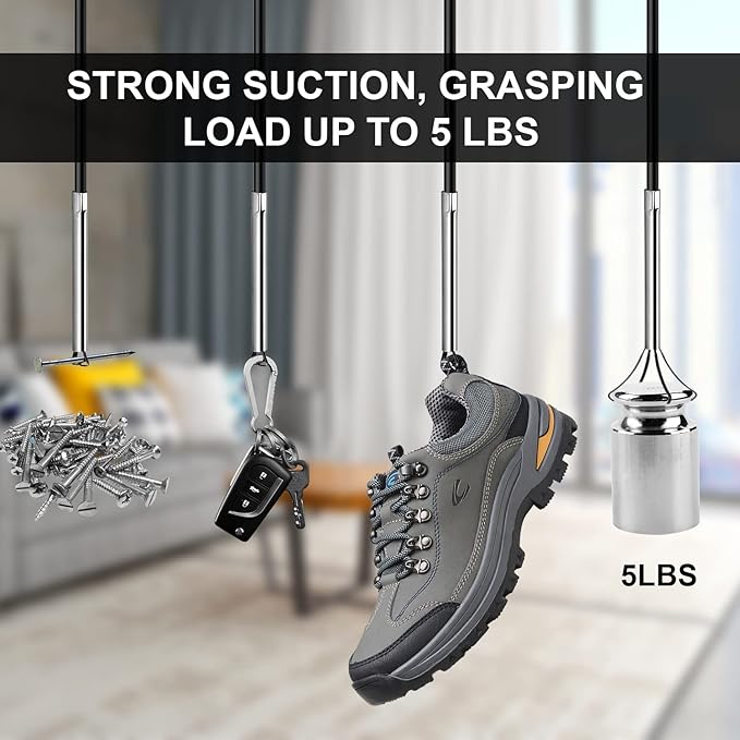 Small Caliber Flexible Grabber Tools 24'' Four-claw Pickup Tool Pick Up Items In Narrow Space Flexible Waste Picking Tool for Engine Bay/Home Sink/Earring (Not magnetic)