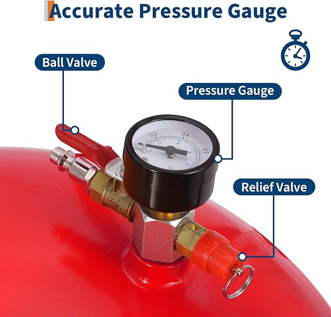 8 Gallon Waste Oil Drain Tank Portable Air Operated Oil Drainer with Adjustable Funnel Height 28 to 62 Inches 15 Inch Funnel Fluid Fuel Transfer Drain Container with 360 Degree Wheels and Toolbox Red