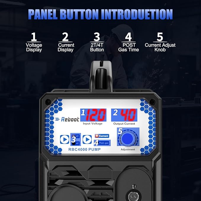 Reboot Plasma Cutter With Built In Air Compressor 40A 120V IGBT Inverter Digital Cutting Machine, 3/8 Inch Clean Cut And 3/5 Inch Max Cut High Frequency