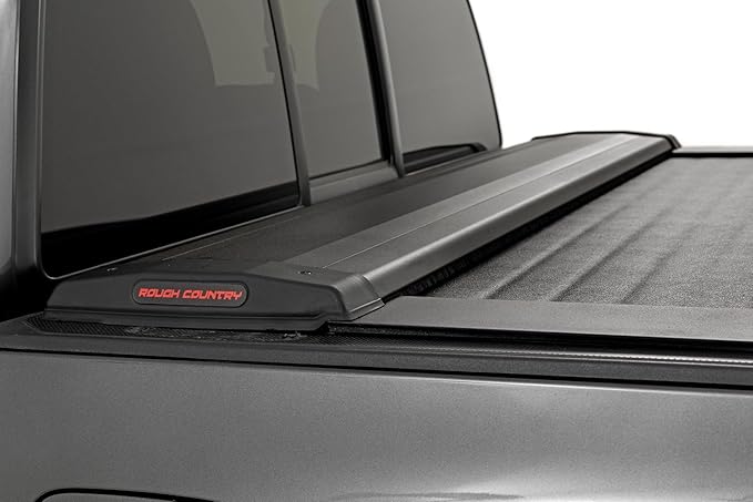 Rough Country Retractable Truck Bed Cover, Truck Tonneau Covers for Toyota Tacoma (2016-2023) - 5' Weather-Resistant Truck Bed Cover, Tacoma Retractable Bed Cover
