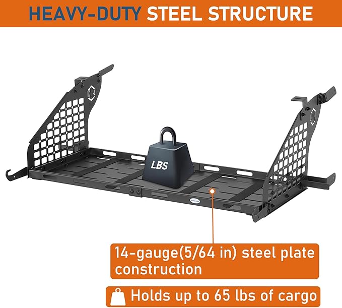 Hooke Road Cayenne Cargo Rack Basket & Window Molle Panel for 2003-2010 Porsche Cayenne 955 957, Trunk Organizer Storage Shelf for Overland Camping Gear