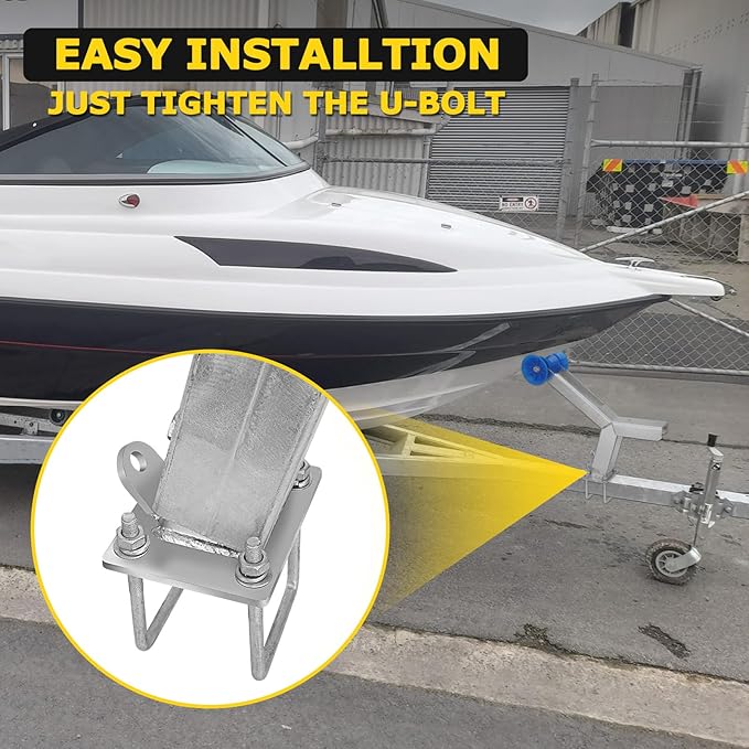 Boat Trailer Winch Post with Roller Compatible with 3" W X 4" H Boat Trailer Drawbar, Height Adjustable Boat Winch Mounts, Boat Trailer Winch Stand