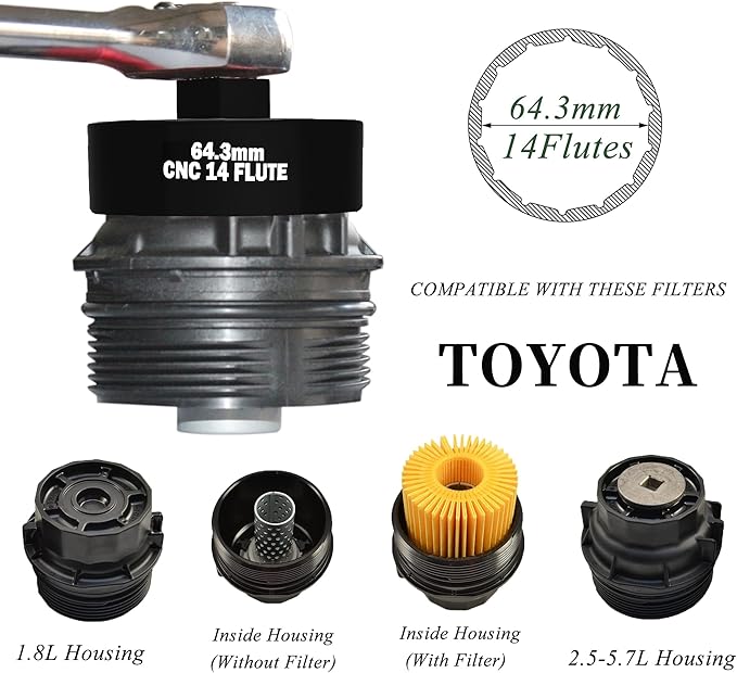 Oil Filter Wrench for toyota Camry Lexus Tacoma Tundra 4Runner RAV4 Corolla Highlander Prius oil filter caps removal socket accessories - toyota oil filter Tool