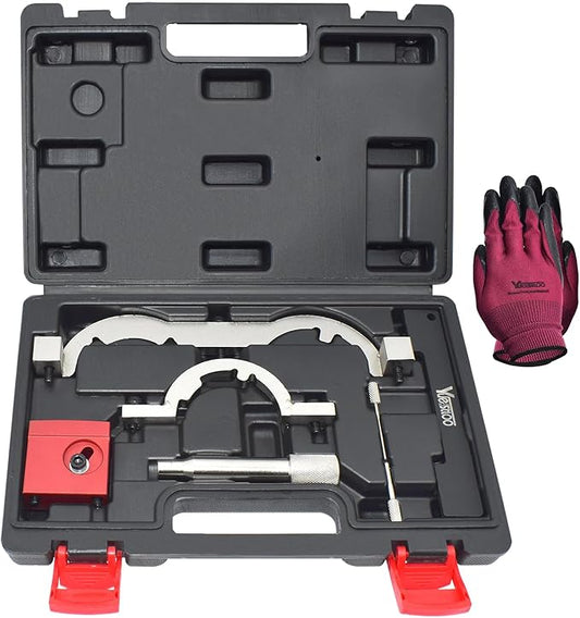 Turbo Engine Timing Tool Kit for Vauxhall Opel Chevy Chevrolet Aveo Cruze Orlando Adam Ampera Astra J Cascada 1.0 1.2 1.4 L, Camshaft Holding Locking Tool Set with Gloves