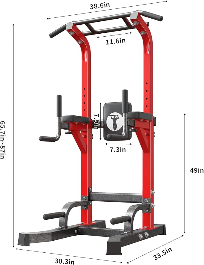 SogesHome Adjustable Pull Up Bar & Dip Station, Heavy Duty 500LB Capacity Multifunctional Home Gym Fitness Equipment for Strength Training, Push Up Stand for Arm, Back, Core & Full Body Workout