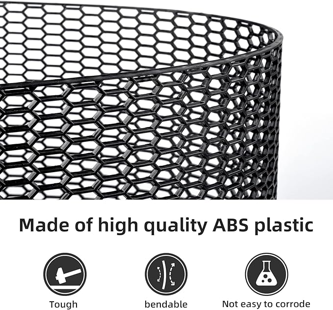 AggAuto 47"x16" ABS Plastic Universal Car Grill Mesh, Automotive Grille Insert Bumper Honeycomb Hole 11x30mm Hex Grids Black