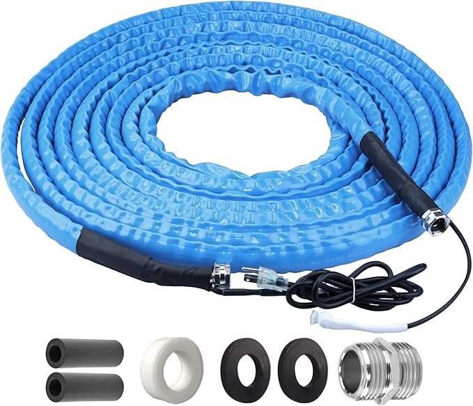 RVGUARD Heated Water Hose 75FT for RV, -20 ℉ Freeze Protection Heated Water Hose with Energy-Saving Thermostat, Lead and BPA Free for RV/Home/Garden