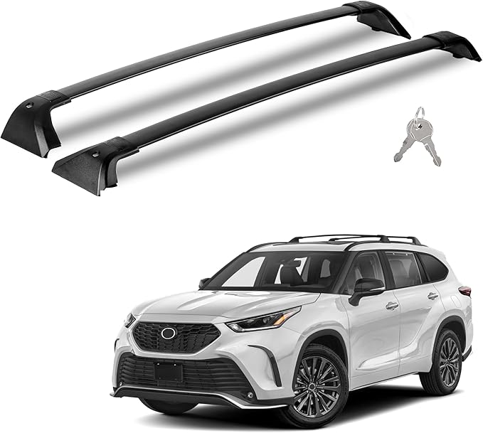 260Lbs Roof Rack Crossbars for 2020-2026 Highlander XLE Limited Platinum Hybrid with Anti-Theft Lock, Heavy Duty Aluminum Anti-Corrosion Cross Bar Fit Luggage Luggage Kayaks Bicycles Snowboard