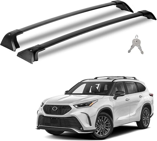 260Lbs Roof Rack Crossbars for 2020-2026 Highlander XLE Limited Platinum Hybrid with Anti-Theft Lock, Heavy Duty Aluminum Anti-Corrosion Cross Bar Fit Luggage Luggage Kayaks Bicycles Snowboard