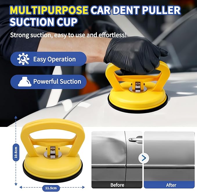 128pcs Dent Puller Kit, Car Dent Puller for Dent Removal, Slide Hammer 2 in 1 T-Bar, Bridge Dent Puller, Adjustable Dent Lifter, Dent Remover Tool for Car Refrigerator Door Ding Repair