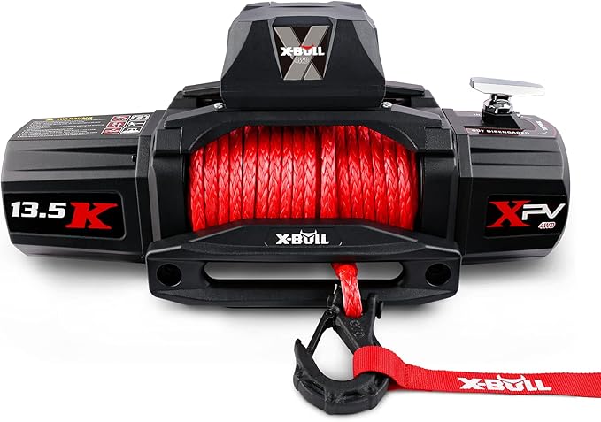 X-BULL Winch-13500 lb. Load Capacity Electric Winch Kit 12V Synthetic Rope,Waterproof IP67 Electric Winch with Hawse Fairlead, with Wireless Handheld Remote and Corded Control Recovery