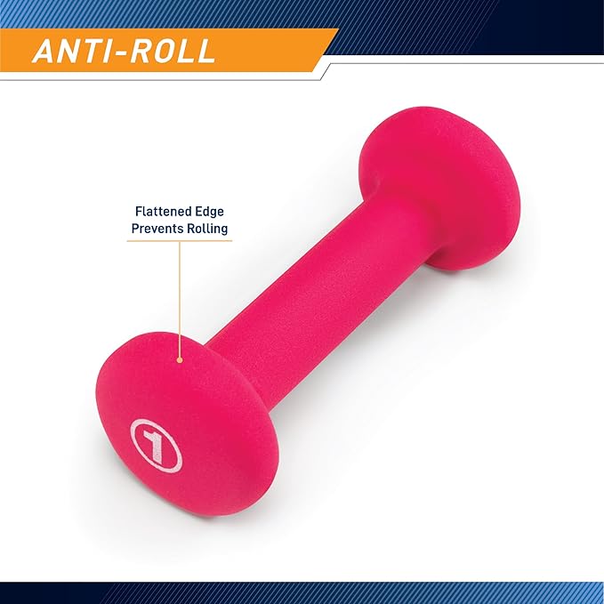 Marcy Colored Neoprene Dumbbell (Sold in Singles or Set) Hand Weights, Exercise Free Weights for Home Gym