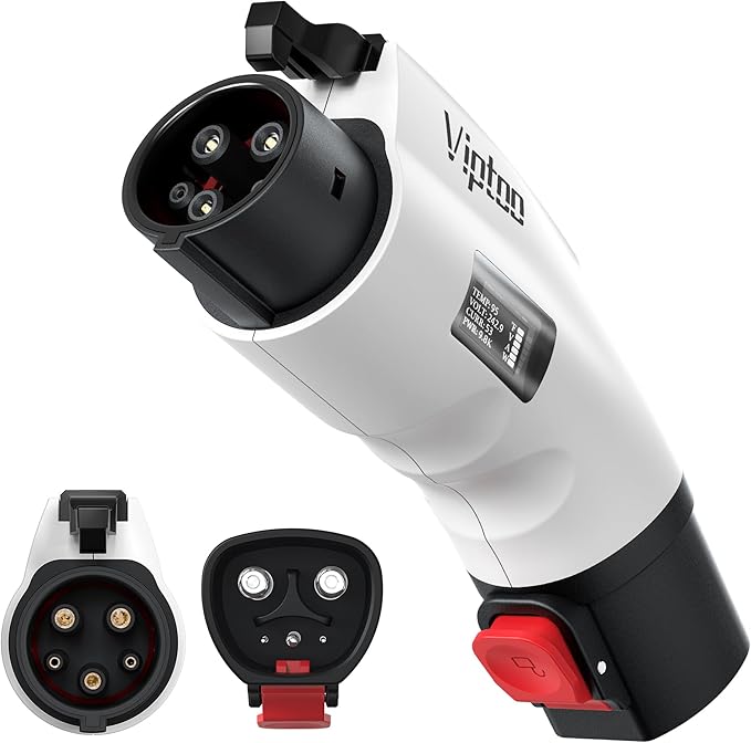 for Tesla to J1772 Adapter with Screen Display [Only to J1772], 60Amp 250V Converter with Press-Lock, Compatible with Tesla Charger Connectors, Destination/Mobile Chargers