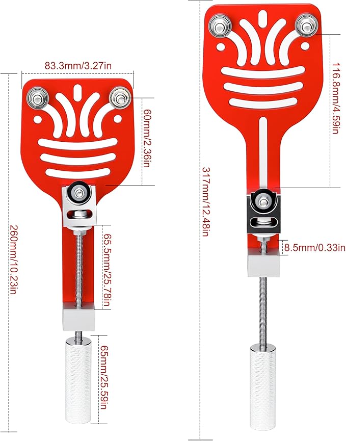 77750 Oil Filter Cutter, Oil Filter cutting tool for Adjustable cut range 2-3/8"-5", with a spare cutting blade for car, truck, motorcycle, lawn mower, airplane, Universal fit, Aluminum, red
