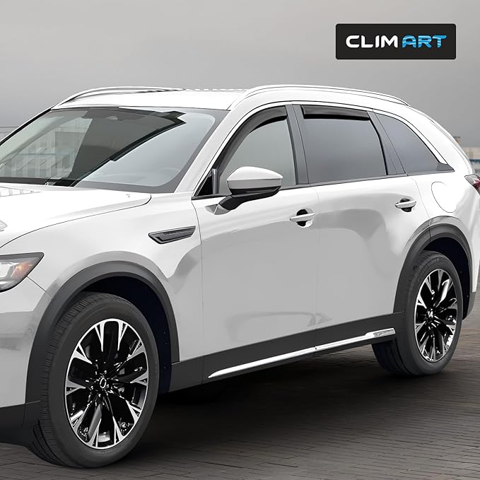 CLIM ART in-Channel Incredibly Durable Rain Guards for Mazda CX-90 2024-2026, Original Window Deflectors, Vent Window Visors, Vent Deflector, 4 pcs. - 624458