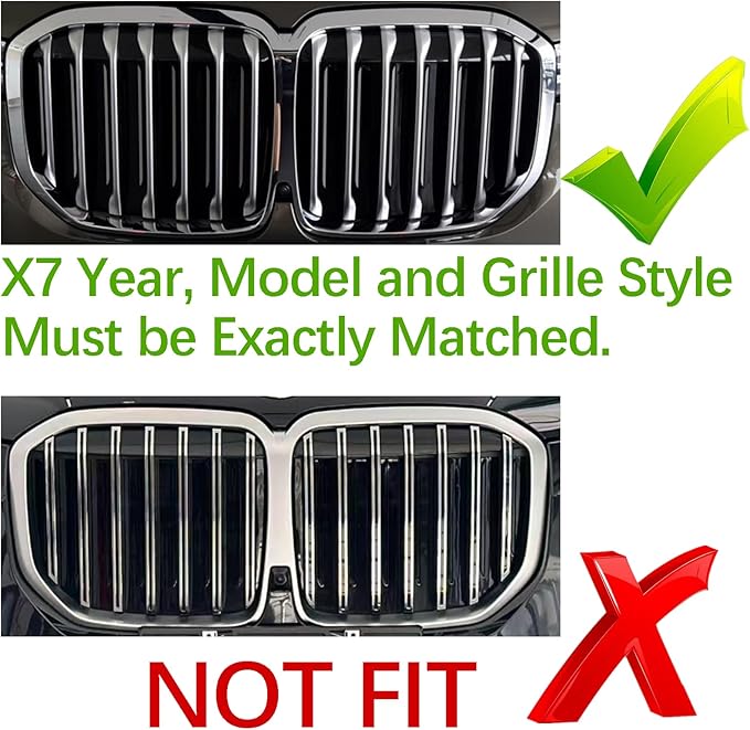 Automotive Grille Inserts for BMW X7 G07 2019-2022 7 Grilles,Front Grill Accessories