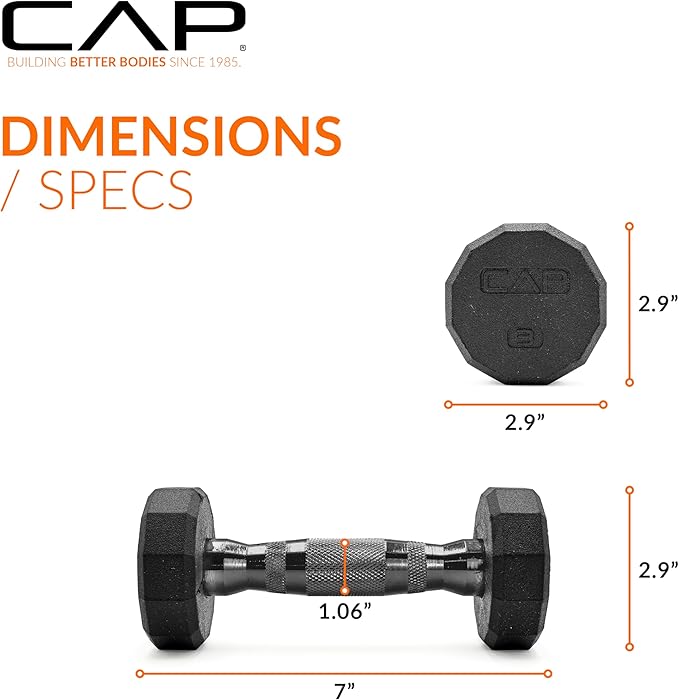 CAP Barbell Coated Dumbbell Weight | Multiple Options Pairs & Sets
