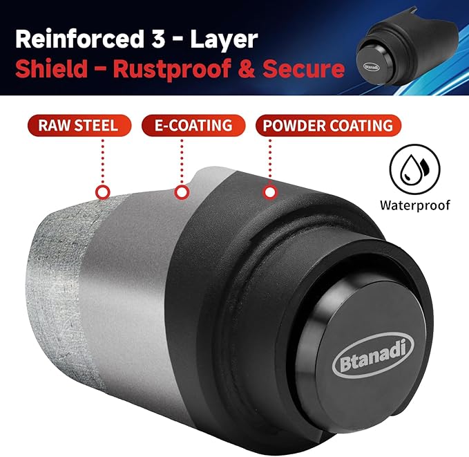 Trailer Lock Fits 2 Inch Coupler, Upgraded Heavy-Duty Steel Hitch Lock, Anti-Theft & Pry-Resistant for RV, Boat, Cargo Trailer (Black)