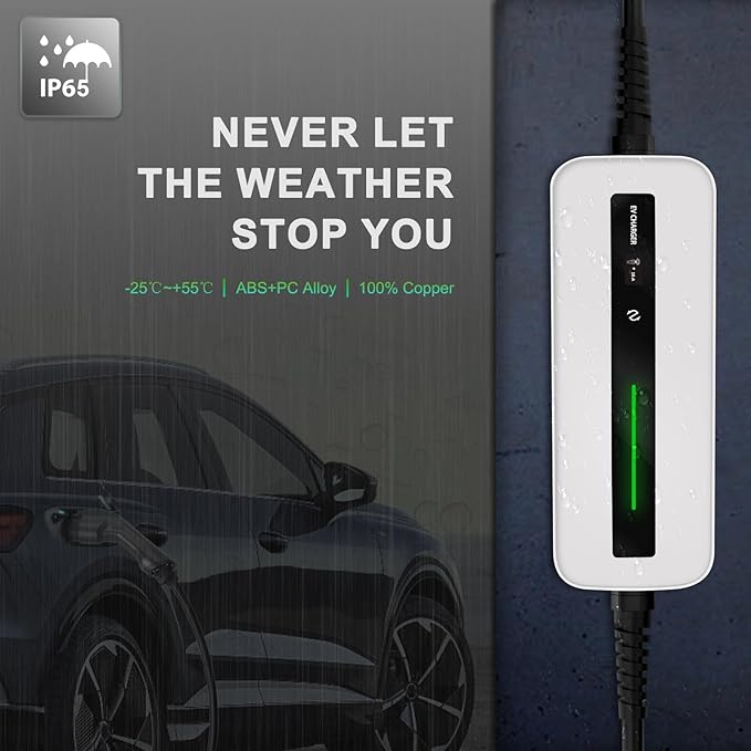 Level 1 ev Charger, Electric Vehicle Portable Charger with 25FT Cable, Home EV Car Charging Station 15A 110V NEMA 5-15P, for All J1772 Cars