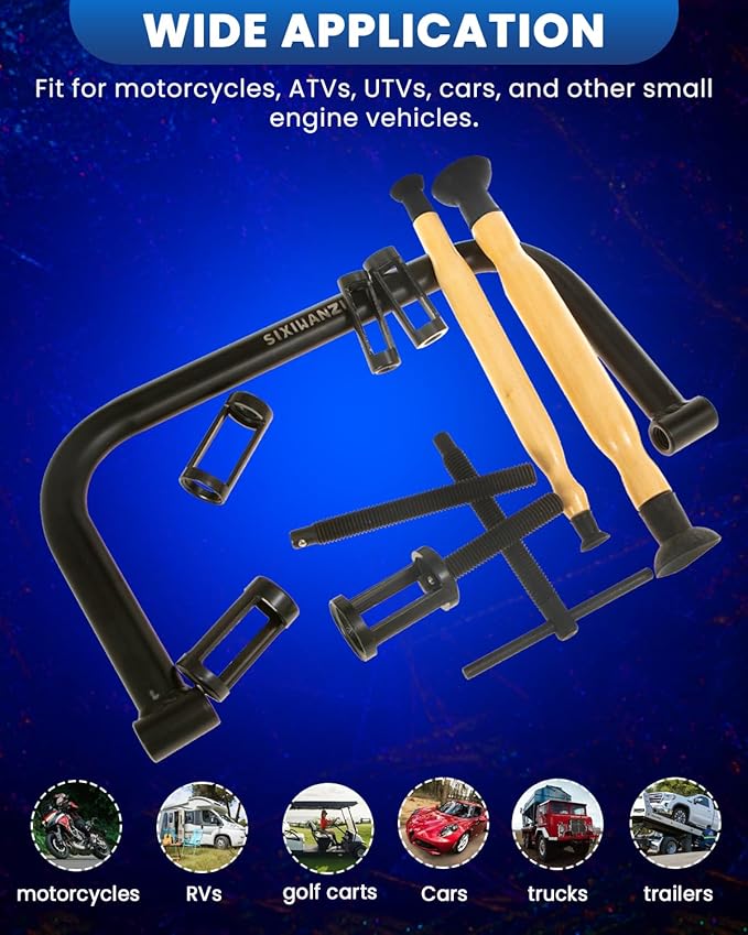 SIXIWANZI 12pcs Valve Spring Compressor Tool with Valve Lapping Tool for Car, Motorcycle, ATV, and Small Engines