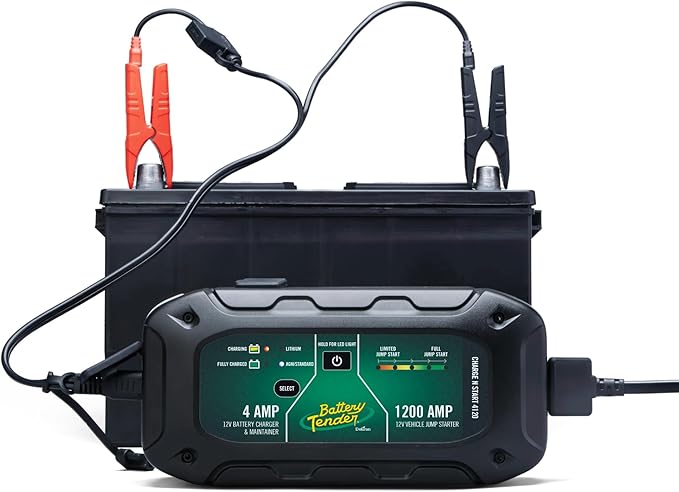 Battery Tender Charge N Start 4120 - Smart 12V/4 AMP Battery Charger and 1200 AMP Jump Starter Combo | 2-in-1 Battery Maintainer for Cars, Motorcycles, ATVs (USA Engineered)