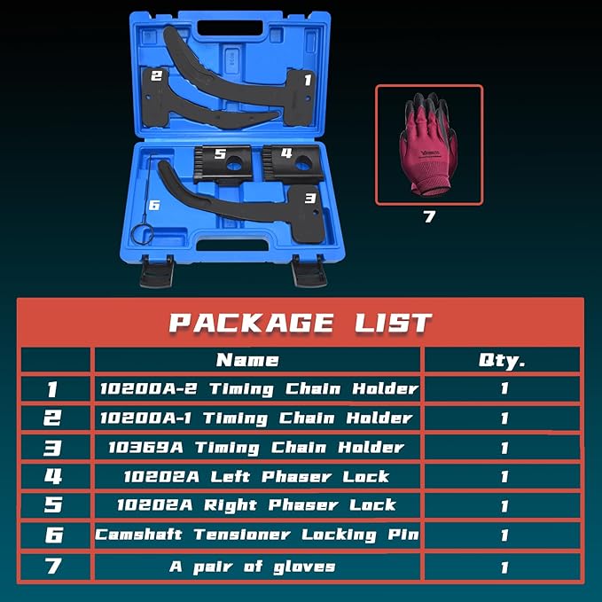 3.6 Pentastar Timing Tool Kit, Camshaft Holding Tools Compatible with VW Chrysler Jeep Ram Dodge Grand Cherokee Wrangler, 3.6L Engine Phaser Timing Chain Lock Tool Kit, Replace 10200A, 10202A, 10369A