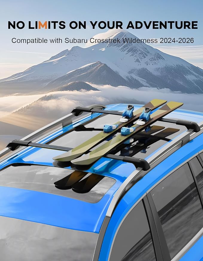 300lb Lockable Roof Rack Cross Bars Compatible with Subaru Crosstrek Wilderness 2024 2025 2026 with Raised Side Rails, Heavy Duty Aluminum Lockable Roof Rails Crossbars Rooftop Luggage