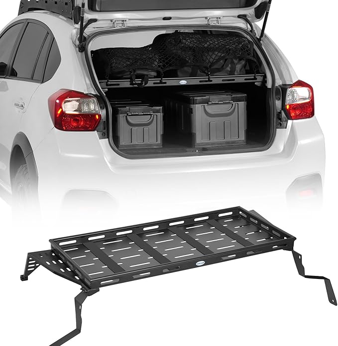 Hooke Road Crosstrek Rear Trunk Cargo Rack Basket Tray for 2013-2017 Subaru XV Crosstrek, Lightweight Steel Interior Storage Luggage Carrier