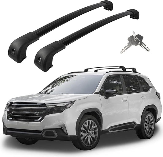 Roof Rack Cross Bars Compatible with Subaru Forester Sport/Touring 2025 2026, Adjustable Aluminum Heavy Duty 300 LBS Anti-Theft Lock Cargo Carrier Rooftop Crossbar for Bike, Snowboard, Luggage
