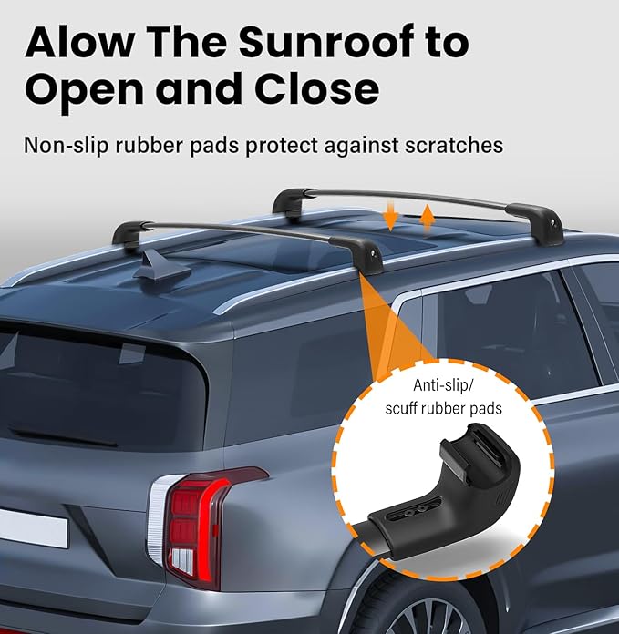 300lbs Roof Rack Cross Bars Compatible with Hyundai Palisade 2019-2025 SE SEL XRT Limited Calligraphy Lockable Cargo Crossbars Carrier Luggage Kayak Bike Snowboard