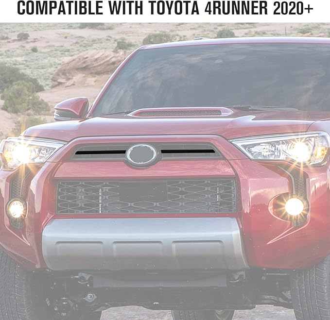 Jimen Compatible with Toyota 4Runner 2020-2022, Front Center Grille Inserts Cover Exterior Trim Accessories (Matte Black)