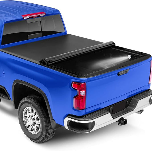 PZ Soft Roll Up Truck Bed Tonneau Cover Compatible with 2019-2025 Chevy Silverado GMC Sierra 1500 New Body Style 6.6ft(78.9") Bed Fleetside, Not fit CarbonPro Bed
