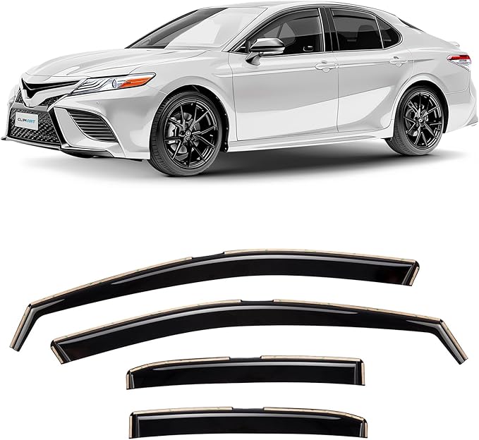 CLIM ART in-Channel Incredibly Durable Rain Guards Compatible with Toyota Camry 2018-2024, Original Window Deflectors, Vent Window Visors, Vent Deflector, 4 pcs. - 618111