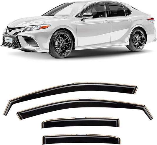 CLIM ART in-Channel Incredibly Durable Rain Guards Compatible with Toyota Camry 2018-2024, Original Window Deflectors, Vent Window Visors, Vent Deflector, 4 pcs. - 618111