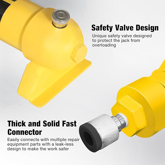 YELLOW JACKET 4 ton Porta Power Kit Hydraulic Ram Jack Pusher Puller Auto Body Frame Repair Tool with Blow Mold Carrying Storage Case for Car Repair,Truck,Farm