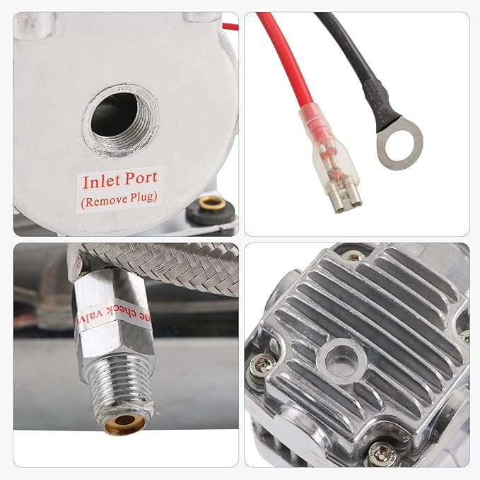 12V 444C 200 PSI Chrome Air Compressor for Auto/Motorcycle