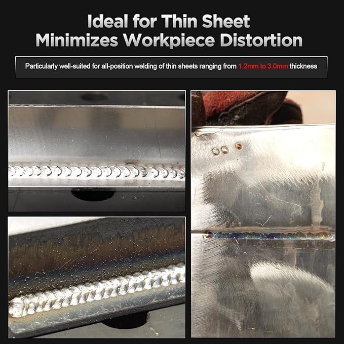 ANDELI 205A MIG Welder, [Large LED Display] 6-In-1 Multi Process Gas MIG/Flux Core MIG/Spool Gun MIG/Spot welding/Lift TIG/Stick Aluminum MIG Welding Machine，110/220V Dual Voltage Welder Machine