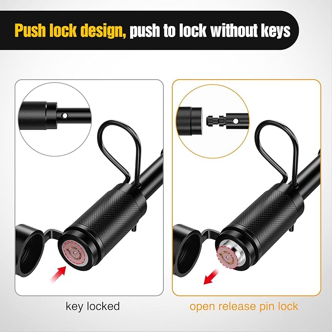 Nilight Trailer Hitch Lock Pin 5/8" Locking Receiver Hitch Pin Keyed Unique Weatherproof Anti-Theft Lockable Fits 2" 2-1/2" Receiver Extra Long 3-1/4" Span Tow Truck Boat Bike Truck